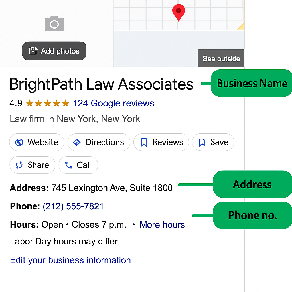 Filling Sections of Google Business Profile