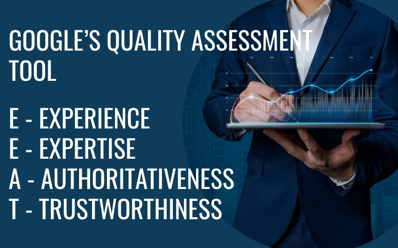 E-E-A-T model showing Google's quality signals: Experience, Expertise, Authority, Trust