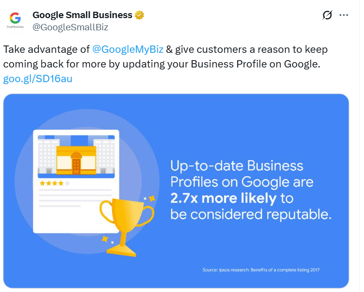 Updated Google Business Profiles are Reputable
