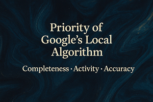 Priority of Google’s Local Algorithm: Completeness, Activity, Accuracy