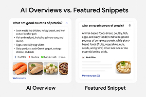 Visual comparison of Google’s AI Overview and Featured Snippet